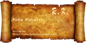 Reke Katalin névjegykártya